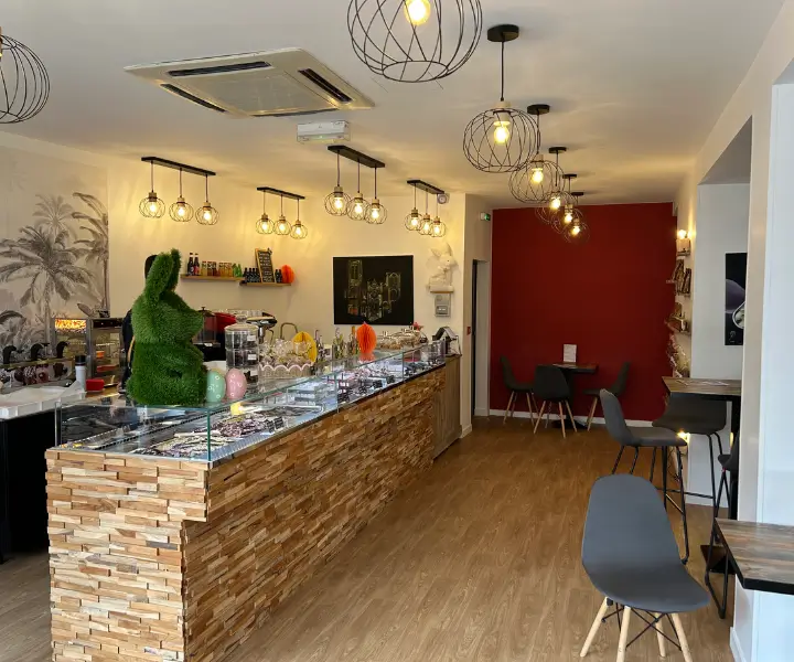 L'espace boutique de la chocolaterie